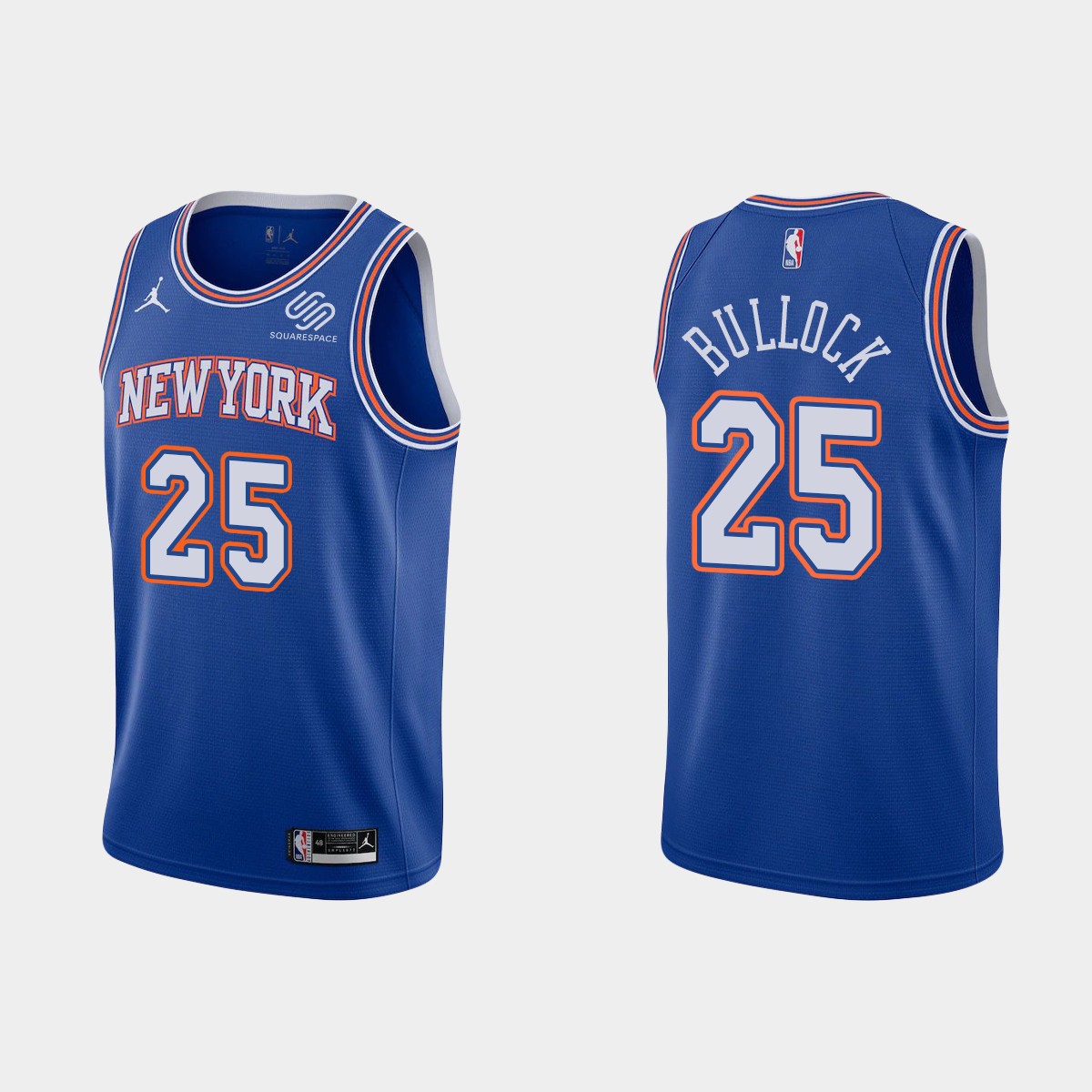 Men's New York Knicks #25 Reggie Bullock Blue Stitched NBA Jersey