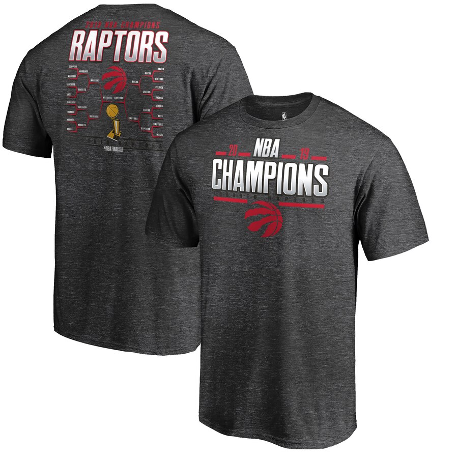 Men's Toronto Raptors Heather Charcoal 2019 NBA Finals Champions Big & Tall Game Lead Schedule T-Shirt