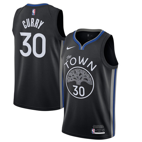 Men's Golden State Warriors #30 Stephen Curry Black 2019 City Edition Stitched NBA Jersey