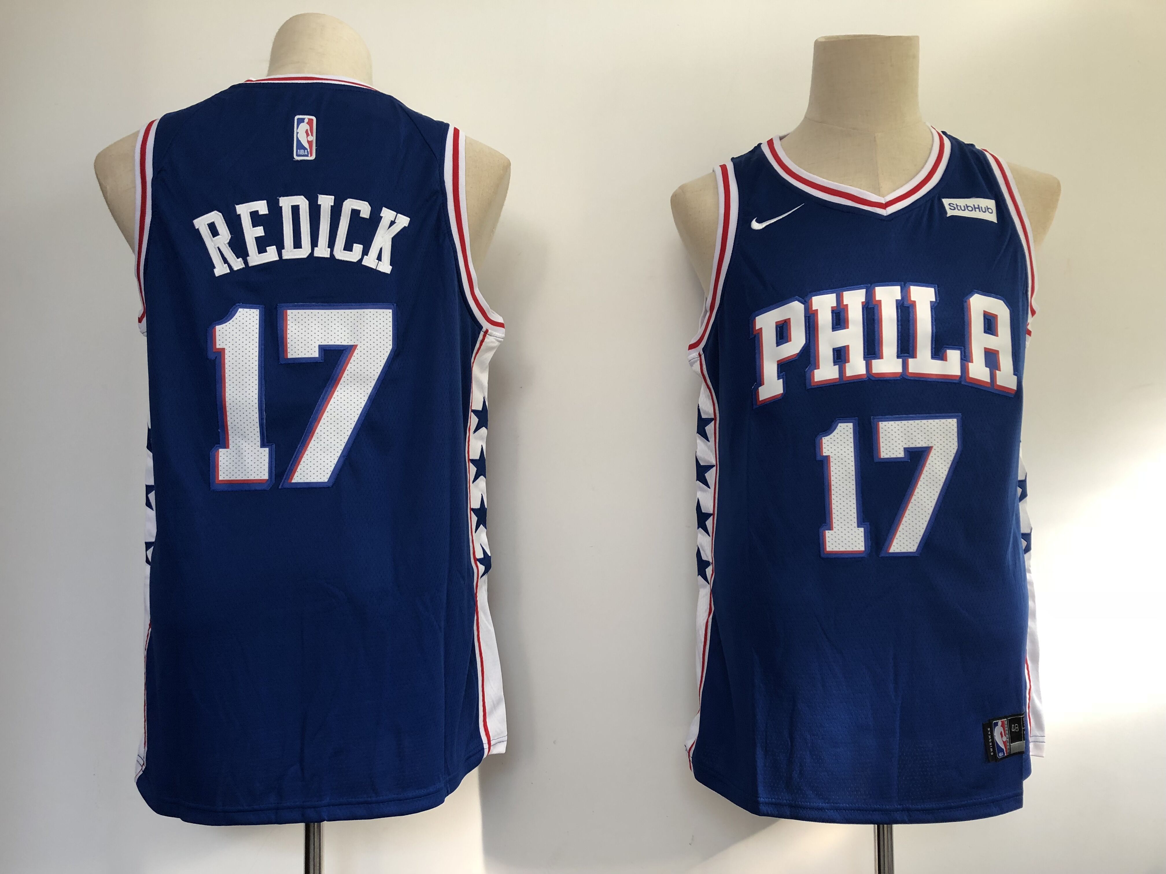 Men's Philadelphia 76ers #17 JJ Redick Blue Swingman Stitched NBA Jersey