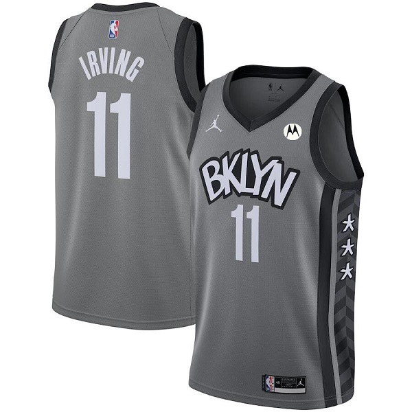 Men's Brooklyn Nets #11 Kyrie Irving Grey 2020/21 Stitched NBA Jersey