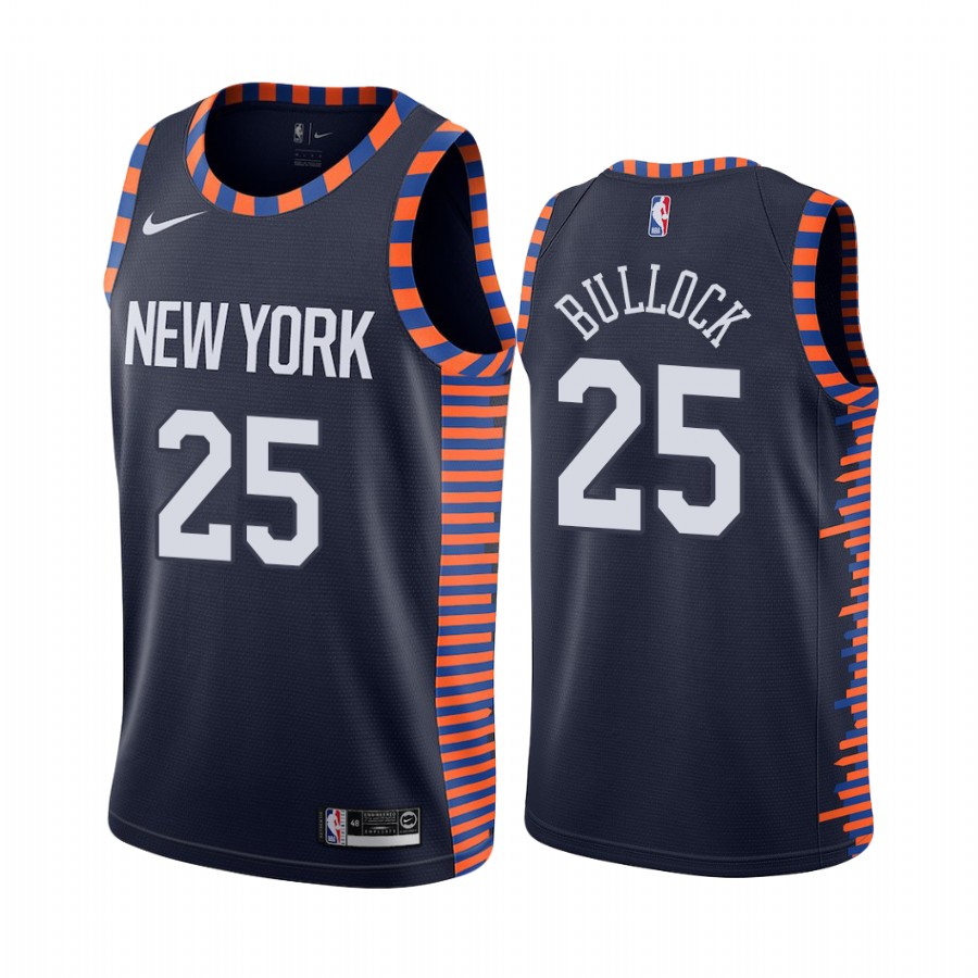 Men's New York Knicks #25 Reggie Bullock Black City Edition Stitched NBA Jersey