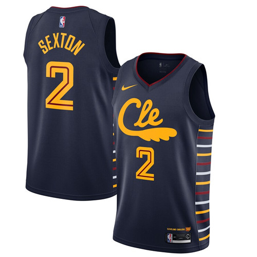 Men's Cleveland Cavaliers #2 Collin Sexton Navy 2019 City Edition Stitched NBA Jersey