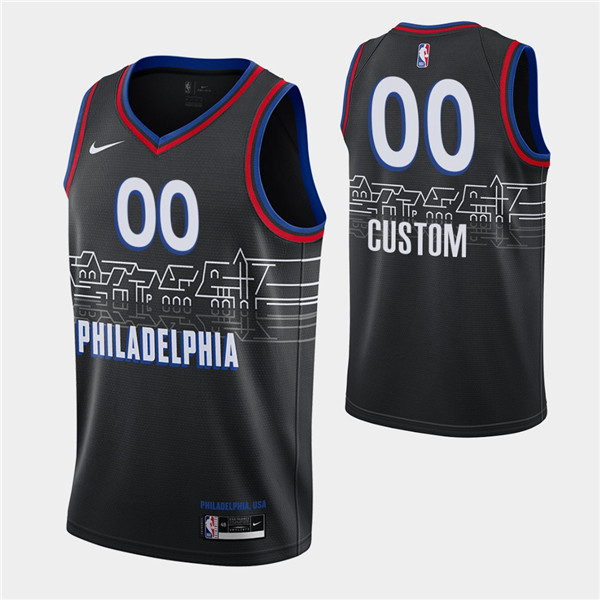 Men's Philadelphia 76ers Active Player Black City Swingman 2020-21 Stitched NBA Jersey