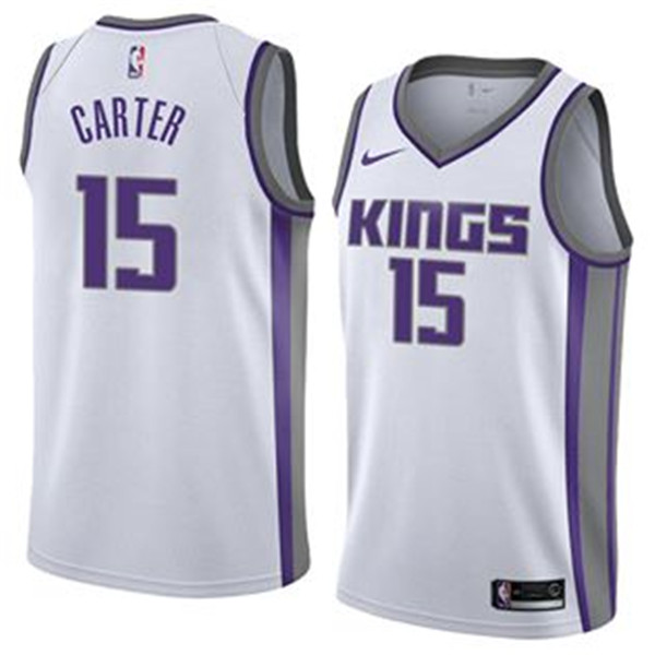 Men's Sacramento Kings #15 Vince Carter White Stitched NBA Jersey