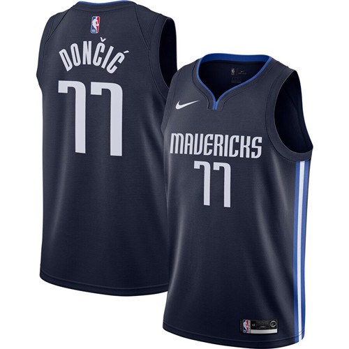 Men's Dallas Mavericks #77 Luka Doncic Blue Swingman Stitched NBA Jersey