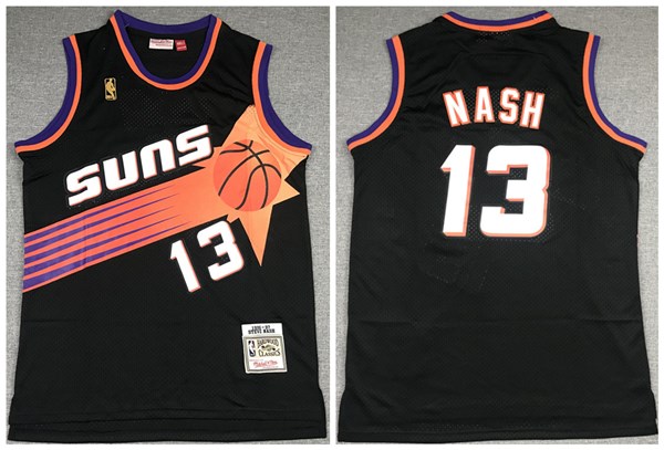 Men's Phoenix Suns #13 Steve Nash Black 1996-97 Throwback Stitched NBA Jersey