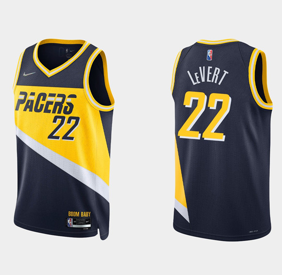 Men's Indiana Pacers #22 Caris Levert 75th Anniversary City Stitched Jersey
