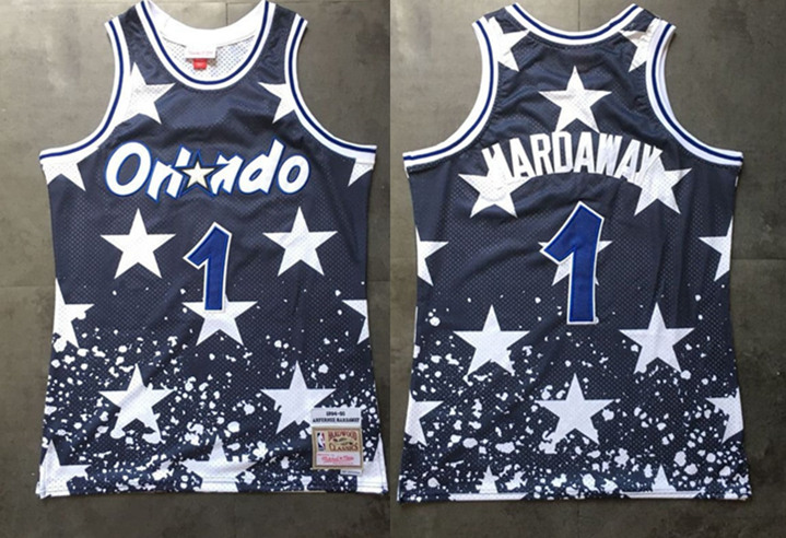 Men's Orlando Magic #1 Anfernee Hardaway Stitched NBA Jersey