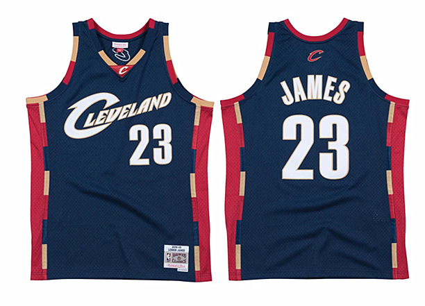 Men's Cleveland Cavaliers #23 LeBron James Navy 2008-09 City Edition Stitched NBA Jersey