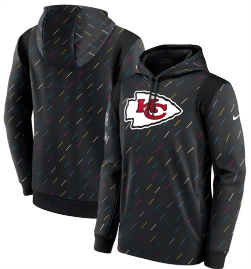 Men's Kansas City Chiefs 2021 Charcoal Crucial Catch Therma Pullover Hoodie