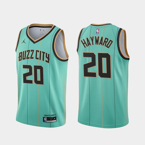 Men's Charlotte Hornets #20 Gordan Hayward Buzz City NBA Stitched Jersey