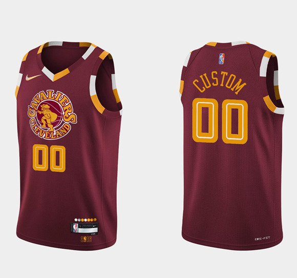 Men's Cleveland Cavaliers Active Custom Wine Red 75th Anniversary City Stitched Jersey