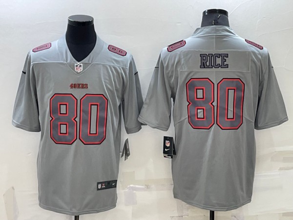 Men's San Francisco 49ers #80 Jerry Rice Gray Atmosphere Fashion Stitched Jersey