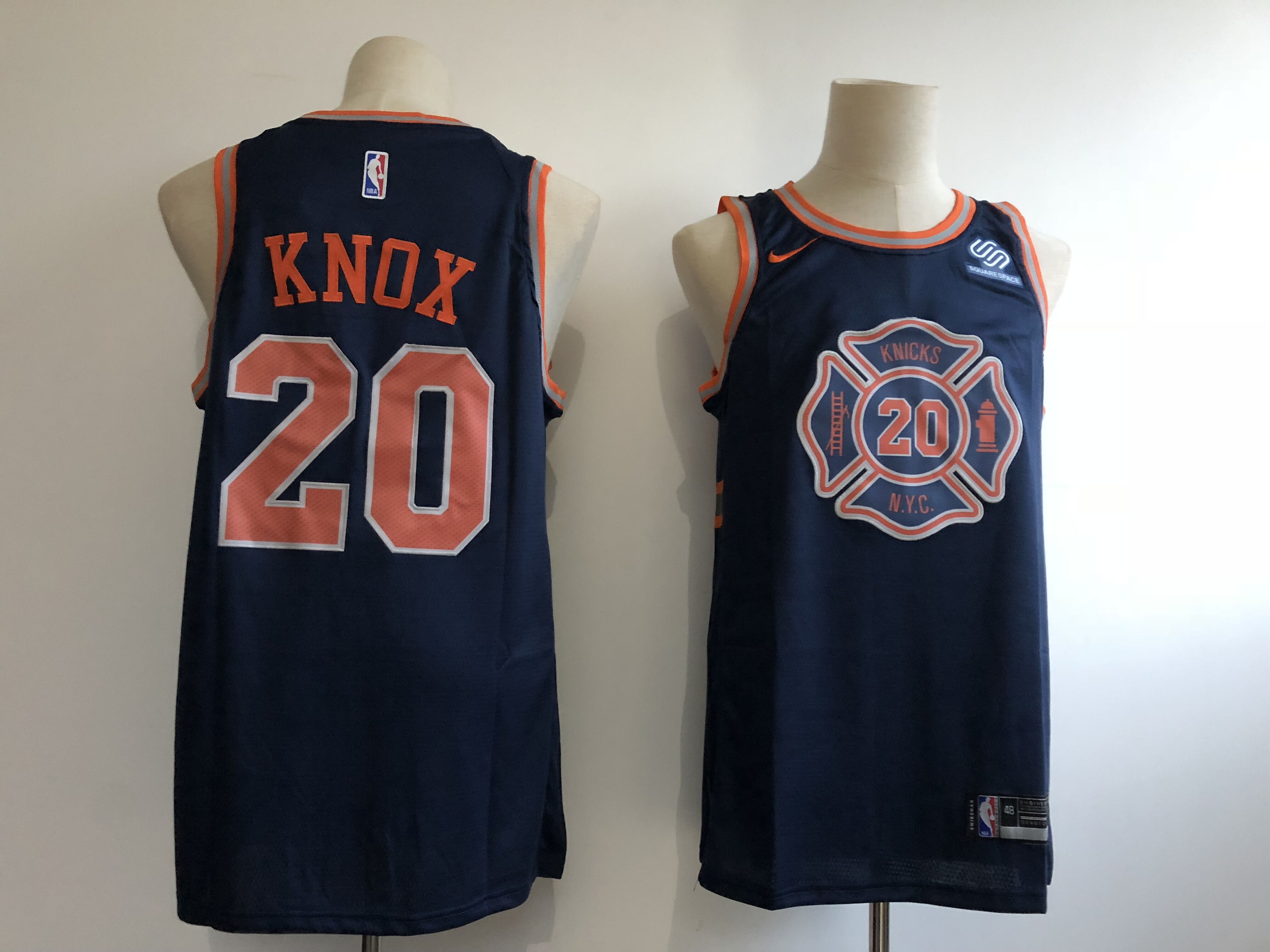 Men's New York Knicks #20 Kevin Knox Navy 2018 Draft City Edition Swingman Stitched NBA Jersey