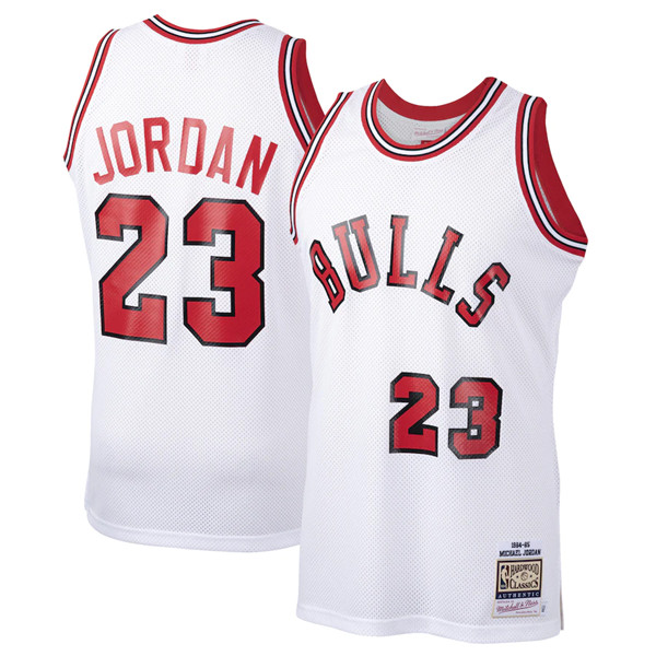 Men's Chicago Bulls #23 Michael Jordan White 1984-85 Throwback Stitched Jersey