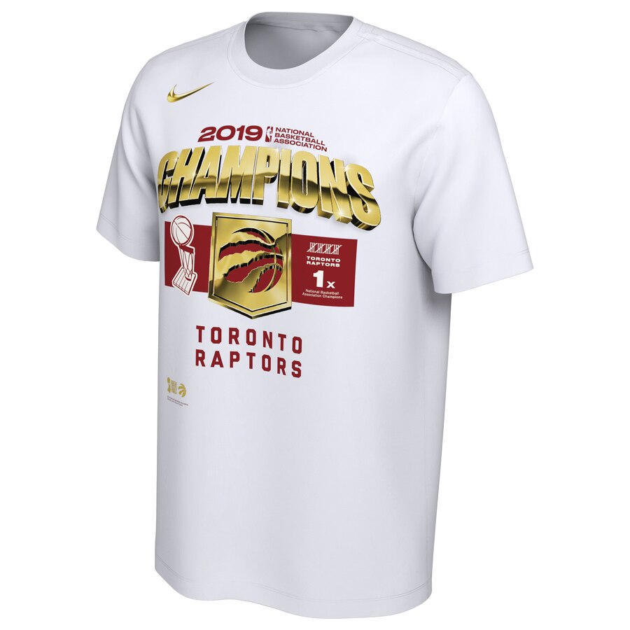 Men's Toronto Raptors White 2019 NBA Finals Champions Locker Room T-Shirt