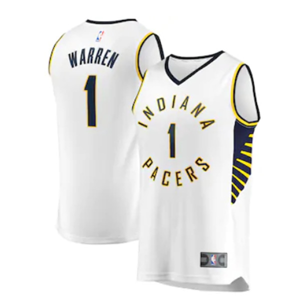 Men's Indiana Pacers White #1 T.J. Warren Stitched NBA Jersey