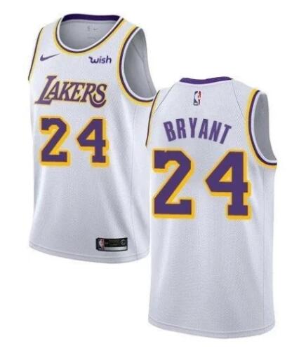 Men's Los Angeles Lakers #24 Kobe Bryant White Stitched NBA Jersey