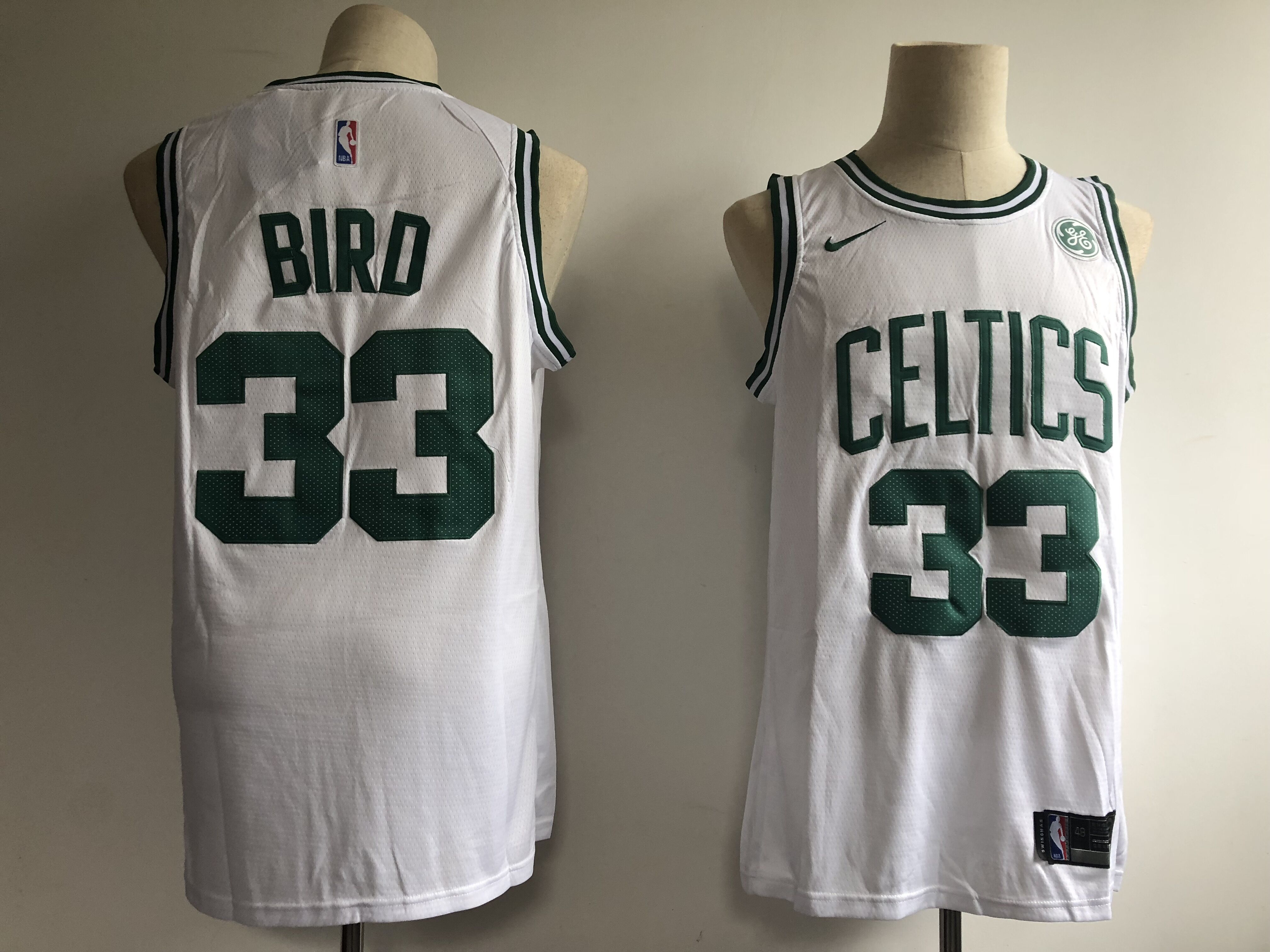 Men's Boston Celtics #33 Larry Bird White Swingman Stitched NBA Jersey