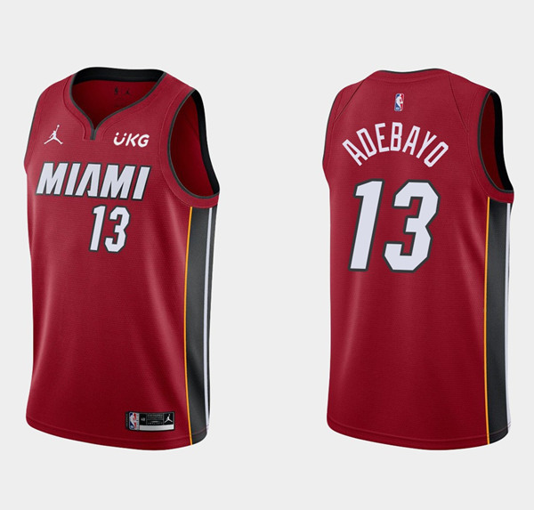 Men's Miami Heat #13 Bam Adebayo Red Stitched NBA Jersey
