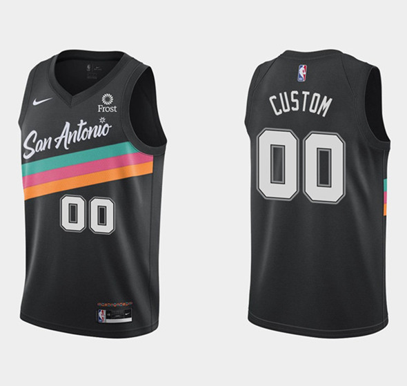 Men's San Antonio Spurs Active Player Custom Black City Edition Fiesta 2020-21 Stitched NBA Jersey
