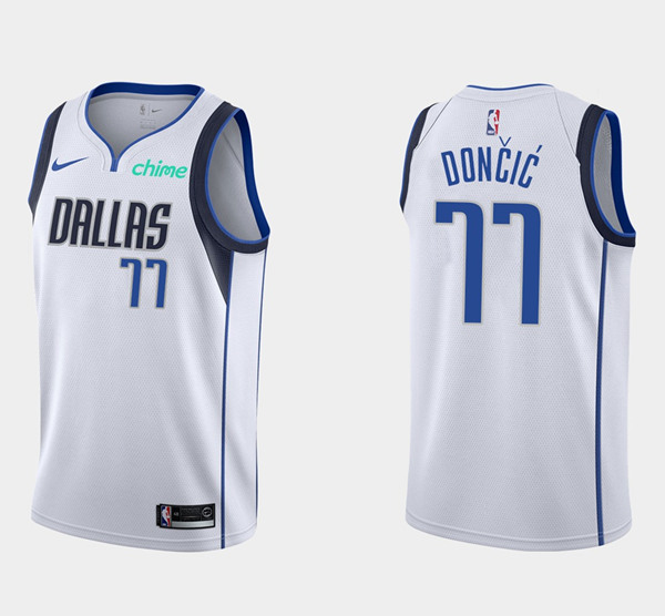 Men's Dallas Mavericks #77 Luka Doncic White Swingman Stitched NBA Jersey