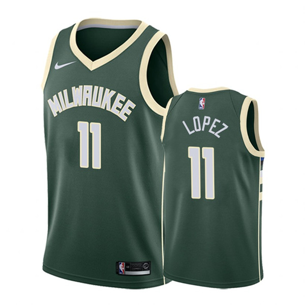 Men's Milwaukee Bucks #21 Brook Lopez Green Stitched NBA Jersey