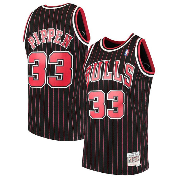 Men's Chicago Bulls #33 Scottie Pippen 1995-96 Stitched NBA Jersey