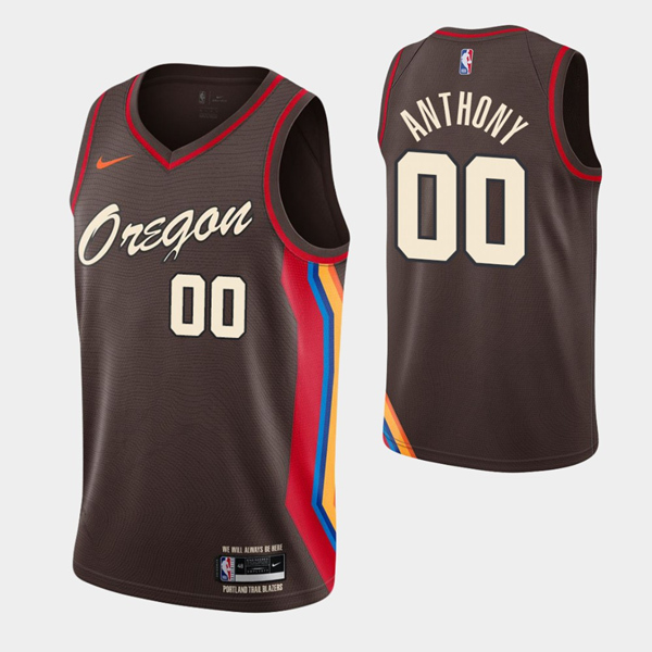 Men's Portland Trail Blazers #00 Carmelo Anthony Chocolate City Edition ...