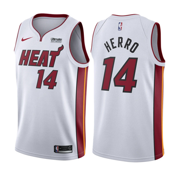 Men's Miami Heat #14 Tyler Herro City Edition White Stitched NBA Jersey