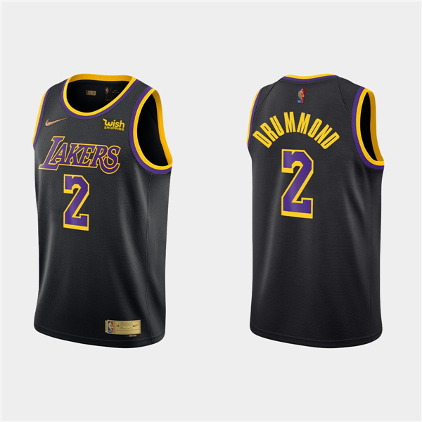 Men's Los Angeles Lakers #2 Andre Drummond Black Stitched NBA Jersey