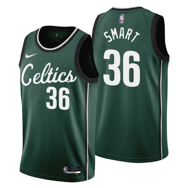 Men's Boston Celtics #36 Marcus Smart 2022/23 Green City Edition Stitched Jersey