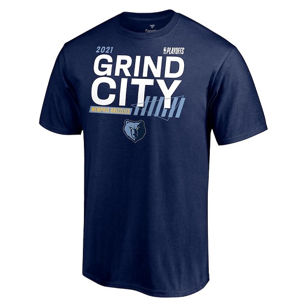 Men's Memphis Grizzlies 2021 Navy Playoff Bound Dunk T-Shirt