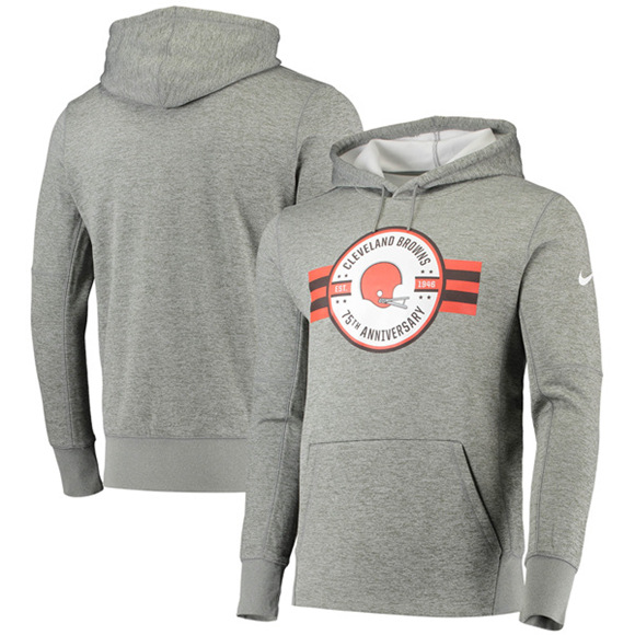 Men's Cleveland Browns 1946 75th Anniversary Gray Pullover Hoodie