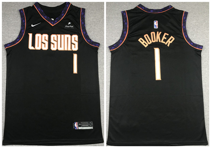 Men's Phoenix Suns #1 Devin Booker Black Stitched NBA Jersey