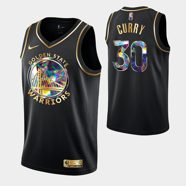 Men's Golden State Warriors #30 Stephen Curry 2022/23 Black Golden Edition Stitched Basketball Jersey