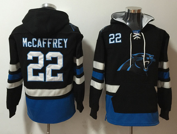 Men's Carolina Panthers #22 Christian McCaffrey Black Ageless Must-Have Lace-Up Pullover Hoodie