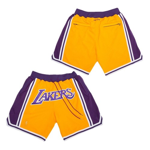 Los Angeles Lakers White Yellow Shorts 008 (Run Smaller)