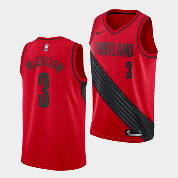 Men's Portland Trail Blazers #3 C.J. McCollum Stitched NBA Jersey
