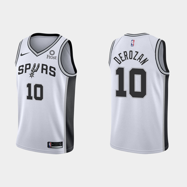 Men's San Antonio Spurs Black #10 DeMar DeRozan White Stitched NBA Jersey