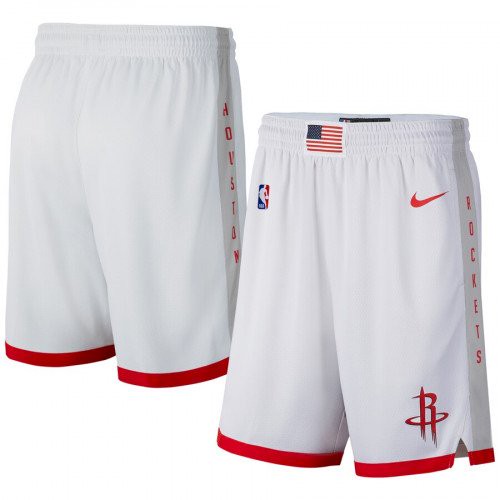 Men's Houston Rockets White NBA Shorts (Run Smaller)
