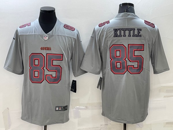 Men's San Francisco 49ers #85 George Kittle Gray Atmosphere Fashion Stitched Jersey