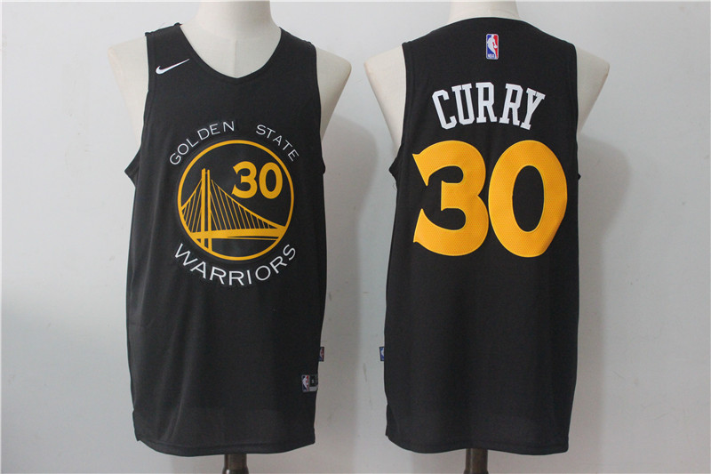 Men's Nike Golden State Warriors #30 Stephen Curry Black Nike Fashion Stitched NBA Jersey