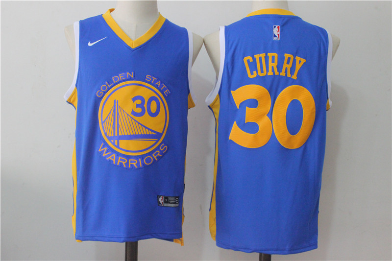 Men's Nike Golden State Warriors #30 Stephen Curry Royal Nike Road Stitched NBA Jersey