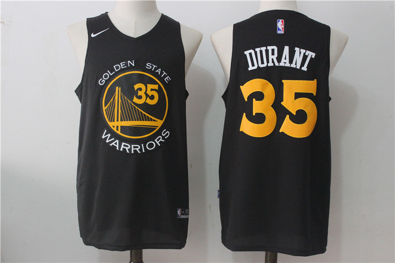 Men's Nike Golden State Warriors #35 Kevin Durant Black Nike Fashion Stitched NBA Jersey