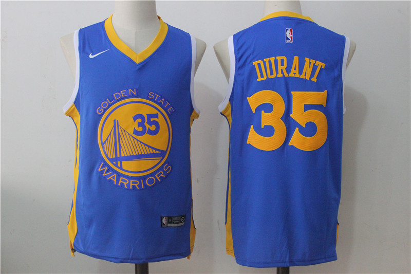 Men's Nike Golden State Warriors #35 Kevin Durant Royal Nike Road Stitched NBA Jersey