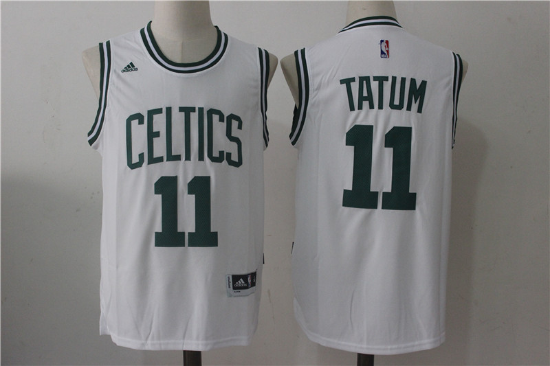 Men's Boston Celtics #11 Jayson Tatum White Stitched NBA Jersey