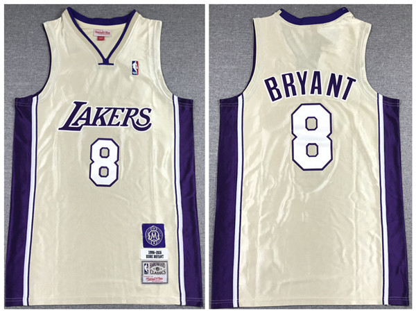 Men's Los Angeles Lakers #8 Kobe Bryant Gold Stitched NBA Jersey