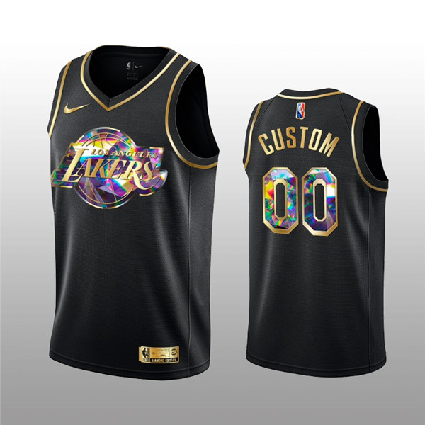Men's Los Angeles Lakers Active Player Custom 2021/22 Black Golden Edition 75th Anniversary Diamond Logo Stitched Basketball Jersey